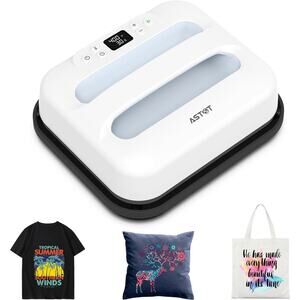 Heat Press Machine 12x10 Portable & Easy, T-Shirts, Pillows, Tote Bags & More